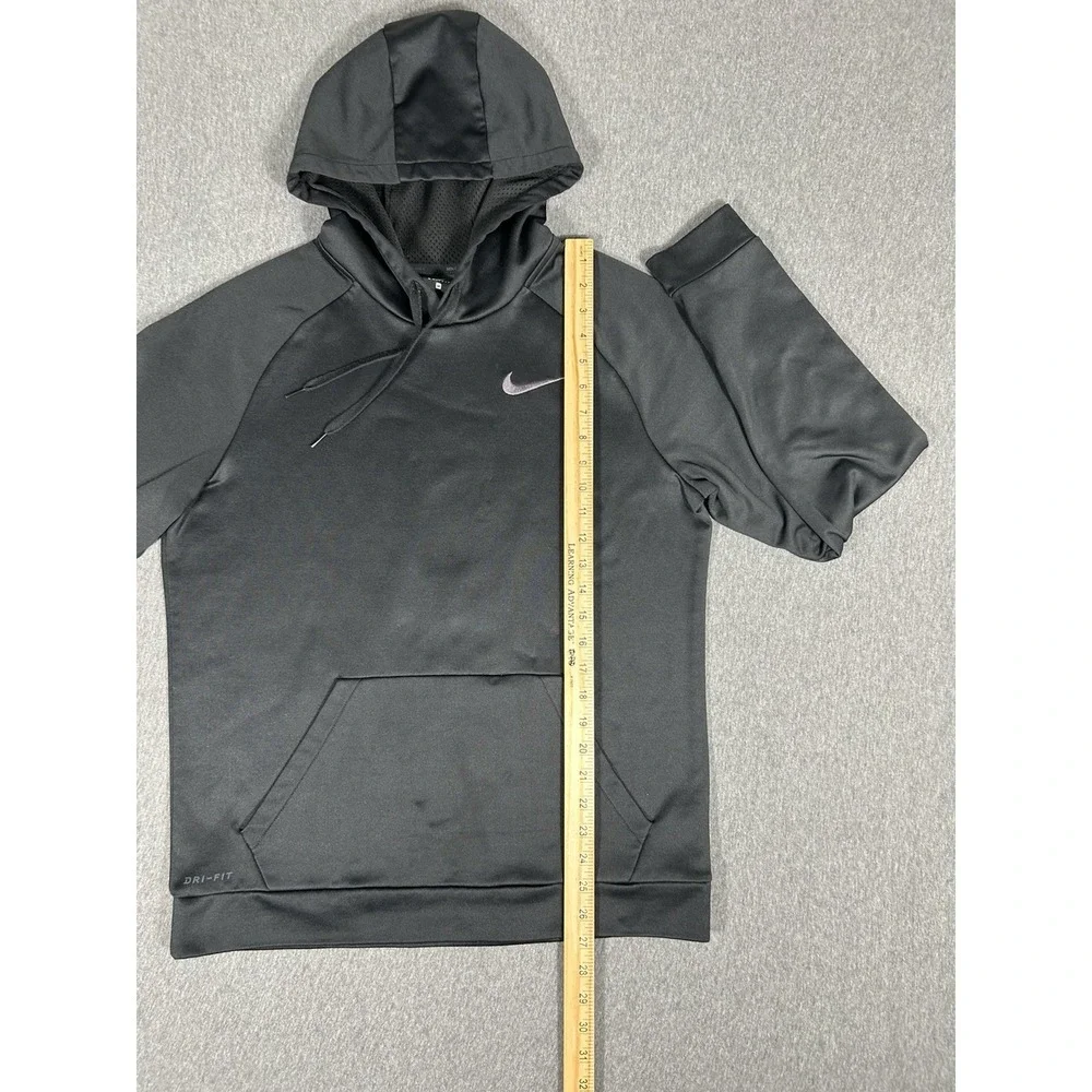 Nike Dri-Fit Mens Black Pullover Hoodie Athletic Drawstring Casual‎ Wear M